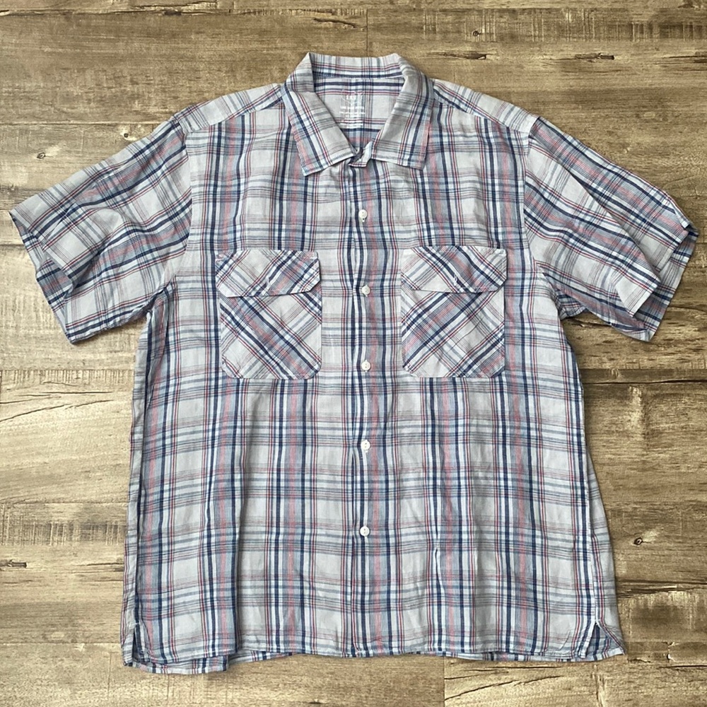 S.K.U Save Khaki United Cotton Linen SS Button Up Shirt